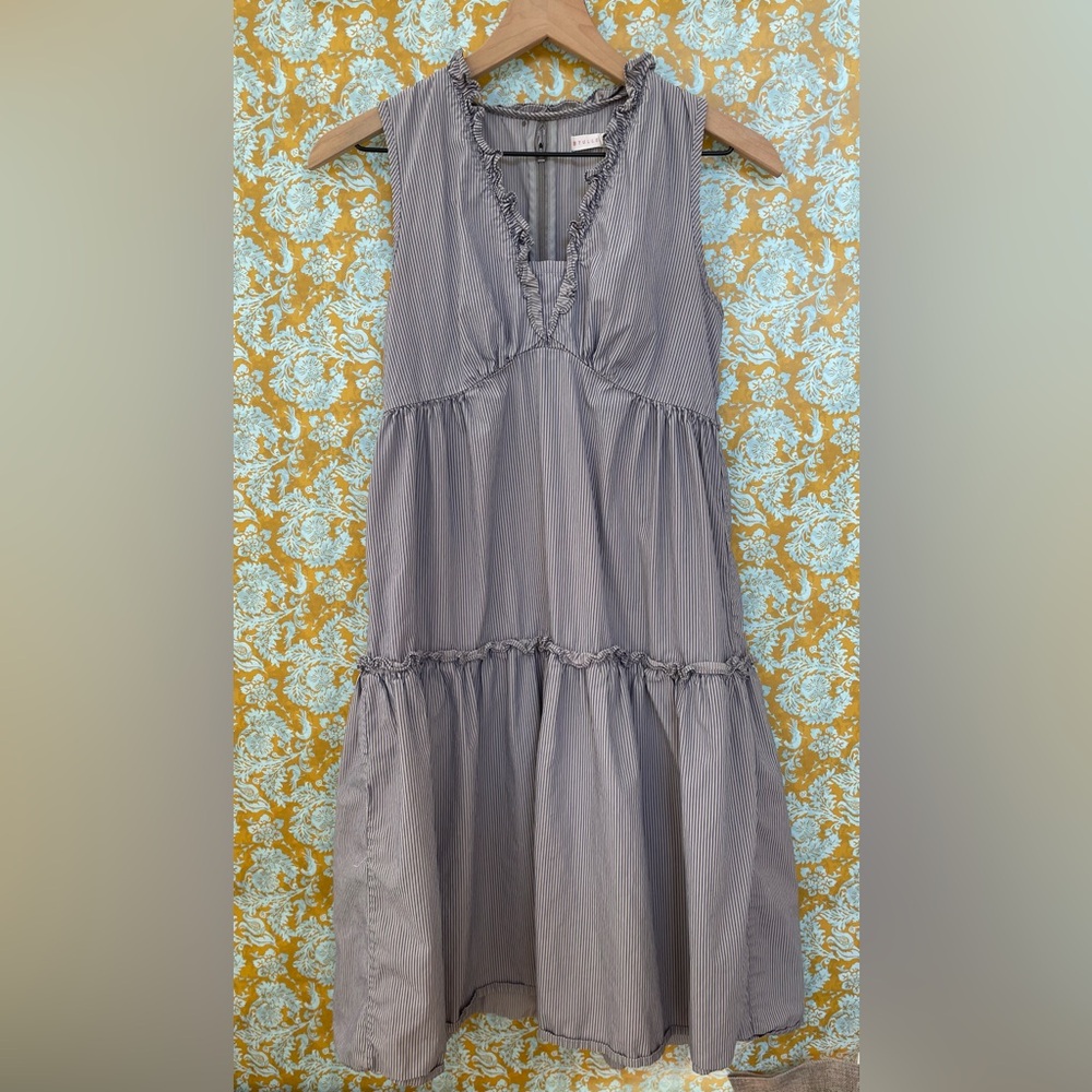 Tulle Blue & White Striped Dress